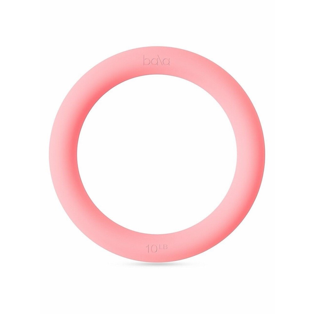 Bala Power Ring Weight 10lb Blush Kettlebell Dumbbell Home Workout